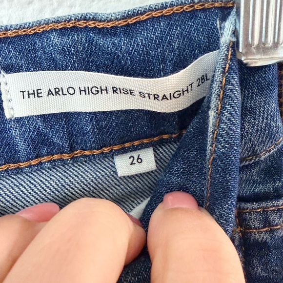 Denim Forum The Arlo Hi-Rise Straight Jean Aritzia Button Fly Be about Size 26 - Picture 4 of 10